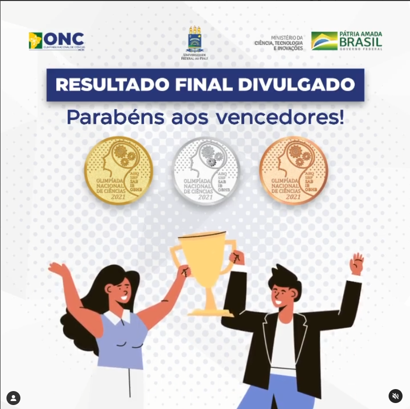 RESULTADO FINAL DA OLIMPÍADA NACIONAL DE CIÊNCIAS 2021